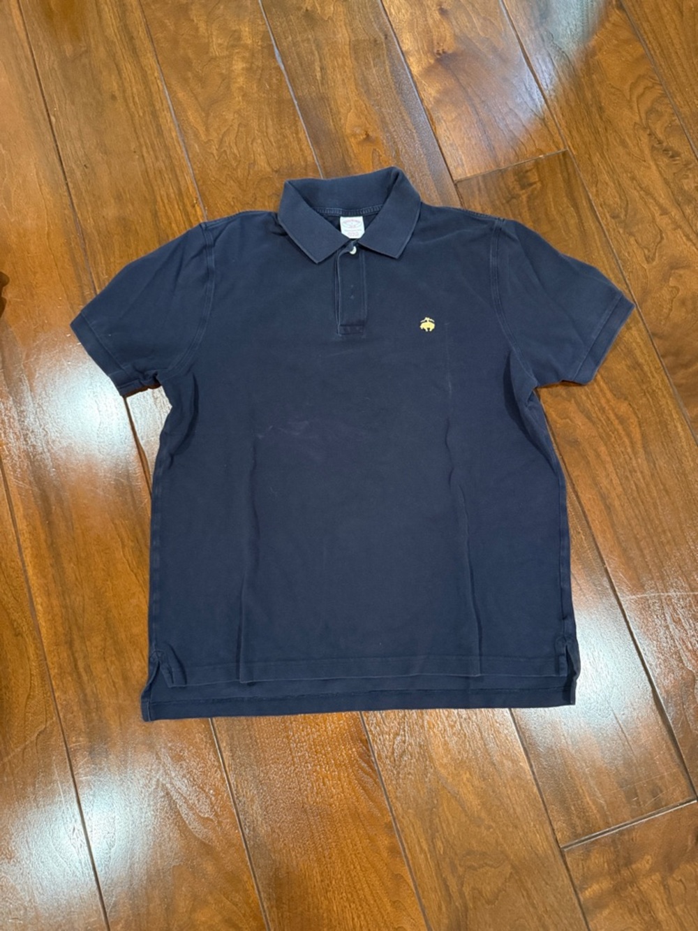 Brooks Brothers Navy Polo with Yellow Embroidered Logo